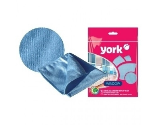 Салфетка хоз. микрофибра 30*30см WINDOW д/стёкол,зеркал 2615 York