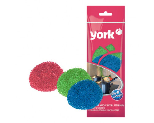 Губка для посуды пластмассовая 0101 York 3шт