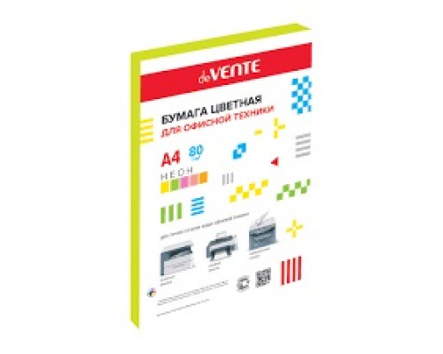 Бумага цветная А4 80г/м2 100л deVENTE