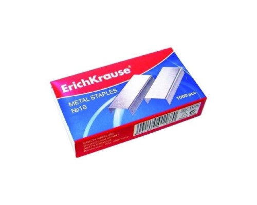 Скобы №10 никелированные 1000шт Erich Krause
