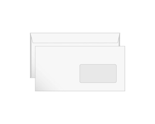 Конверт 110*220 Евро отрывная лента правое окно РяжскГознак, POSTFIX