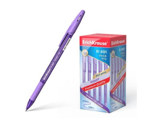 Ручка шариковая 0,7мм грип R-301 Violet Stick Erich Krause