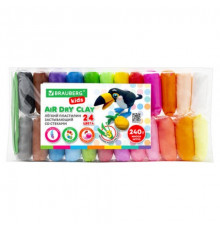 Пластилин супер легкий 24цв*10гр KIDS Brauberg