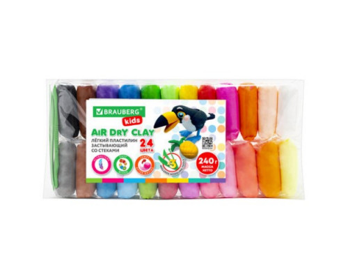 Пластилин супер легкий 24цв*10гр KIDS Brauberg