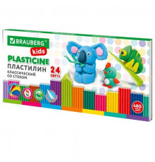Пластилин 24 цвета KIDS Brauberg