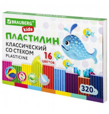 Пластилин 16 цветов KIDS Brauberg