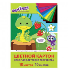 Картон А5 10л немелованный "НА ПОЛЯНКЕ" Юнландия