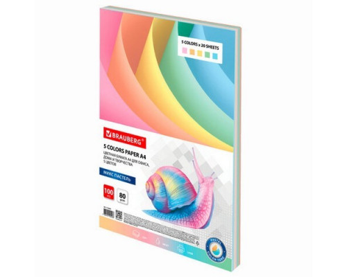 Набор бумага цветная 80г/м2 100л Brauberg