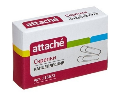 Скрепки 28мм 100шт оцинкованные Attache