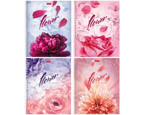 Тетрадь А5 80л клетка на спирали "Flower" Hatber