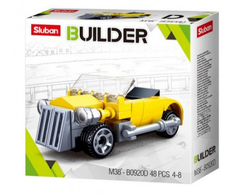 Конструктор пластиковый "SLUBAN BUILDER. Ретро автомобиль 3" 48 дет Рыжий кот