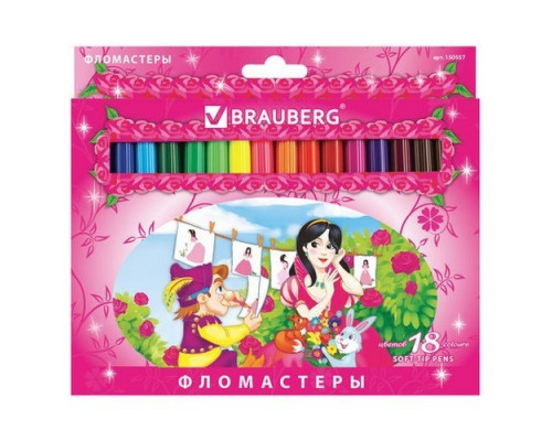 Фломастеры 18цв "Rose Angel" Brauberg