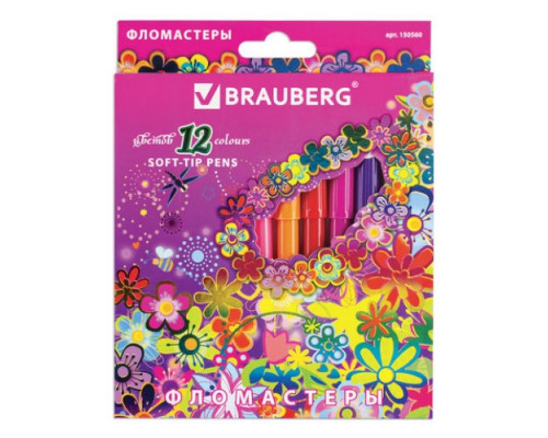 Фломастеры 12цв "Blooming flowers" Brauberg