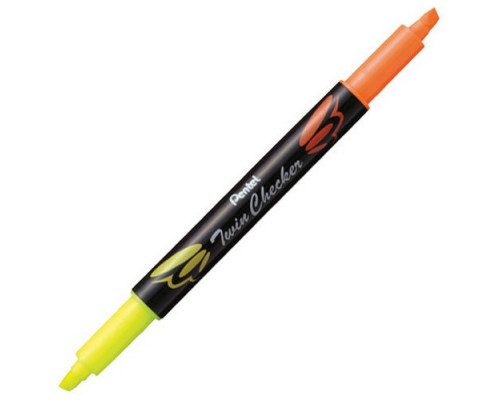 Текстовыделитель двусторонний 1-3,5мм скошенный  "Twin Checker" PENTEL
