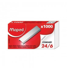 Скобы №24/6 оцинкованные, 1000шт СТАНДАРТ Maped
