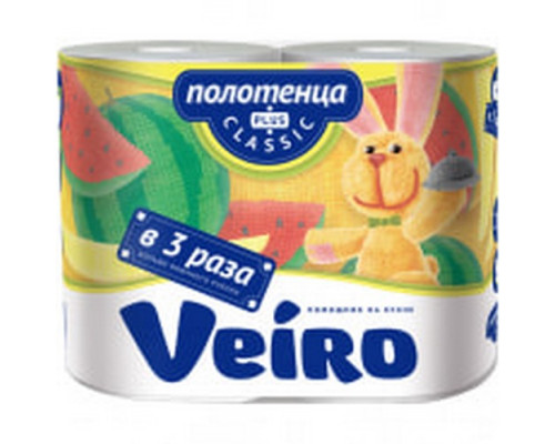 Полотенце бумажное "Classic Plus" 2шт, 2сл (37,5м) тиснение Veiro