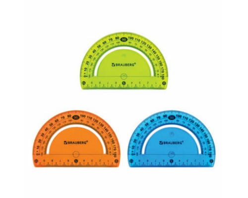 Транспортир 10см 180° FLEX гибкий Brauberg