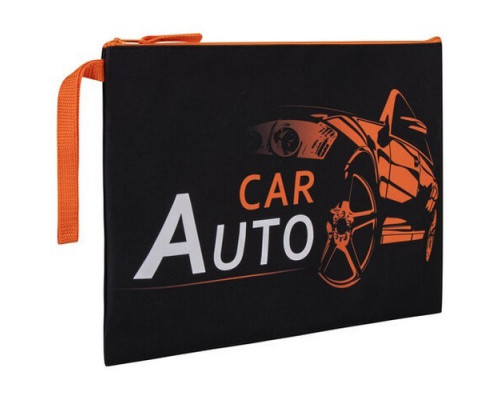 Папка для тетрадей А4 1отд молния "CarAuto" ткань Brauberg