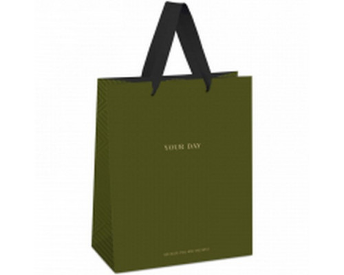 Пакет подарочный 26*32*12см "Olive tone" фольга MESHU
