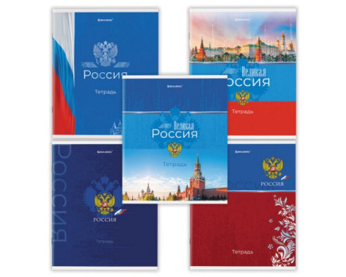 Тетрадь А5 48л клетка Россия Brauberg