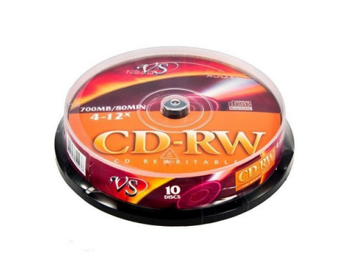 Диск CD-RW 700Mb 4-12x (cake box 10шт) VS