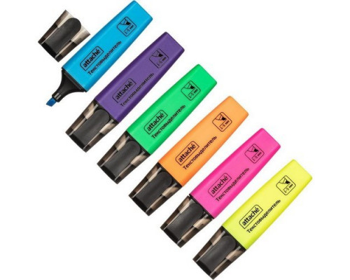 Текстовыделители набор 6 цветов 1-5мм Colored Attache